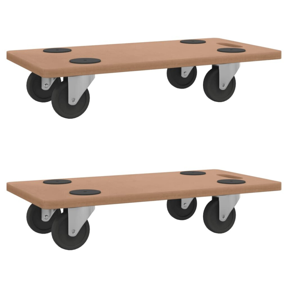 (57.5 x 29 cm/ 2 pcs) vidaXL Dolly Trolleys Wheeled Furniture Mover Rectangular Engineered Wood