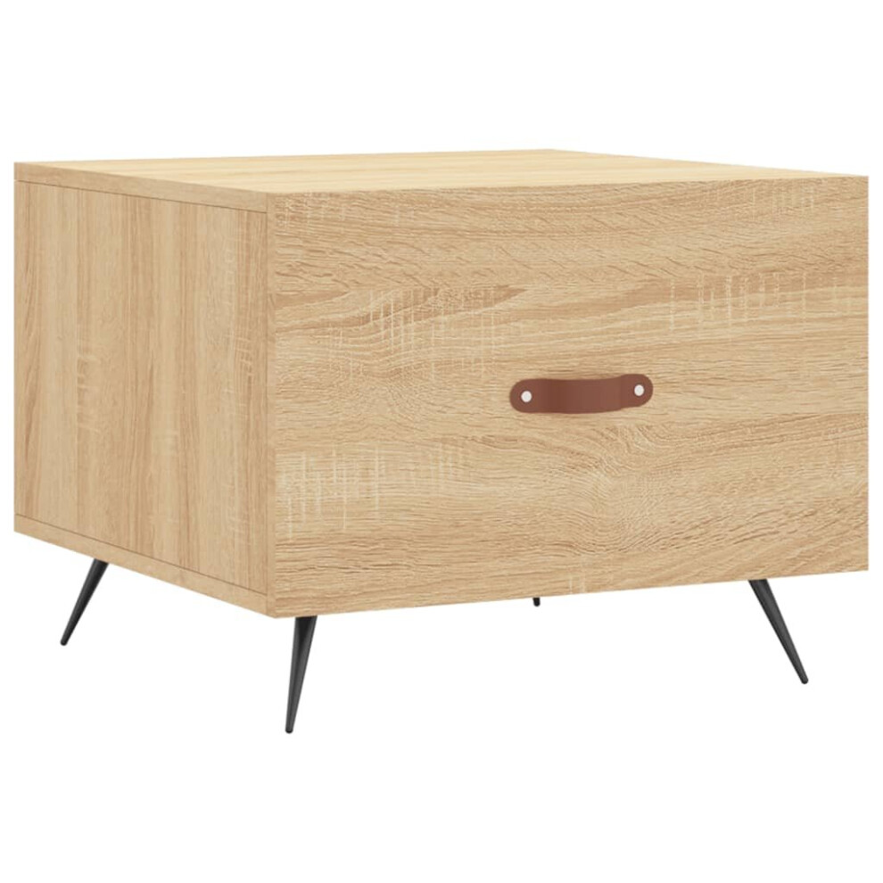 Vidaxl (Sonoma Oak) Coffee Table Side Table Sofa Table High Gloss White Engineered Wood