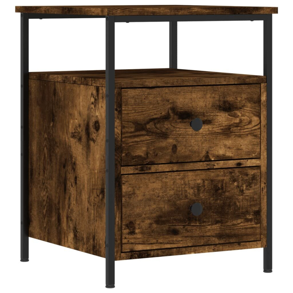 Vidaxl (Smoked Oak) Bedside Cabinet Bedside Table Side Table Smoked Oak Engineered Wood