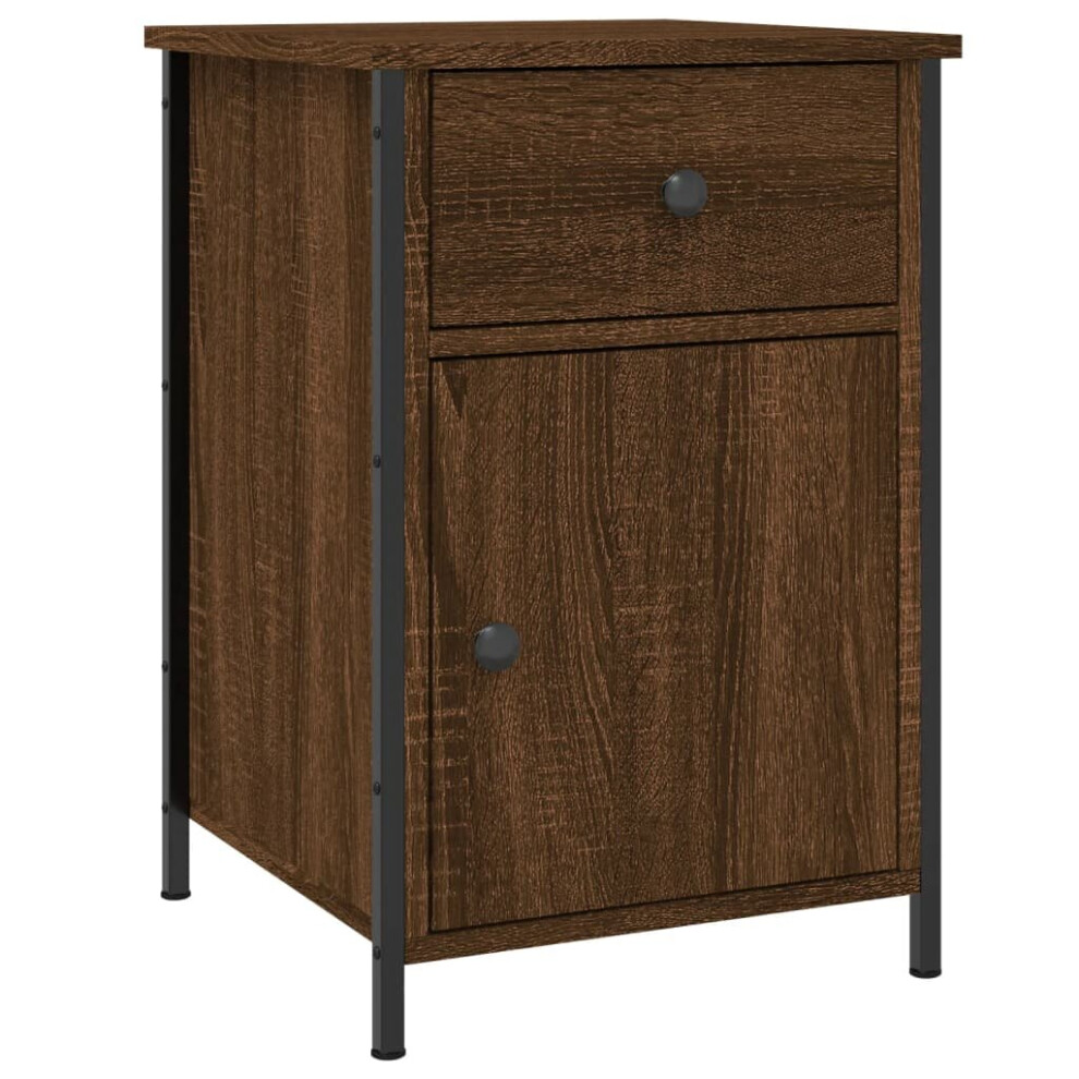 (brown oak) vidaXL Bedside Cabinet Bedside Table Side Table Sonoma Oak Engineered Wood