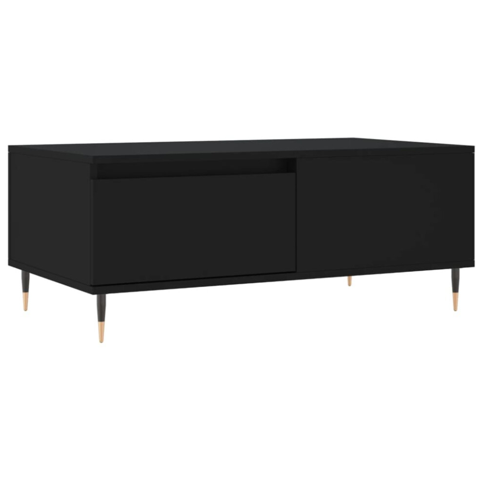 Vidaxl (Black) Coffee Table Side Table Sofa Couch Table Smoked Oak Engineered Wood