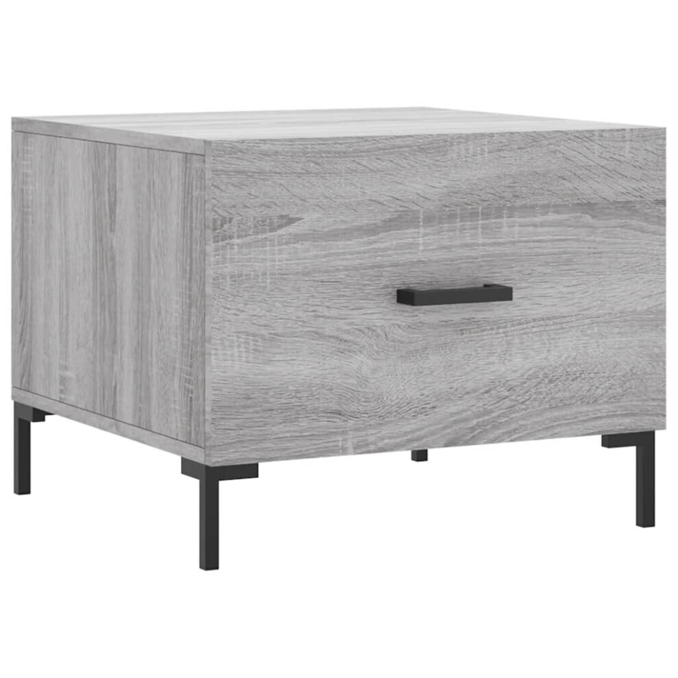 Vidaxl (Grey Sonoma) Coffee Table Side Table Sofa Table High Gloss White Engineered Wood