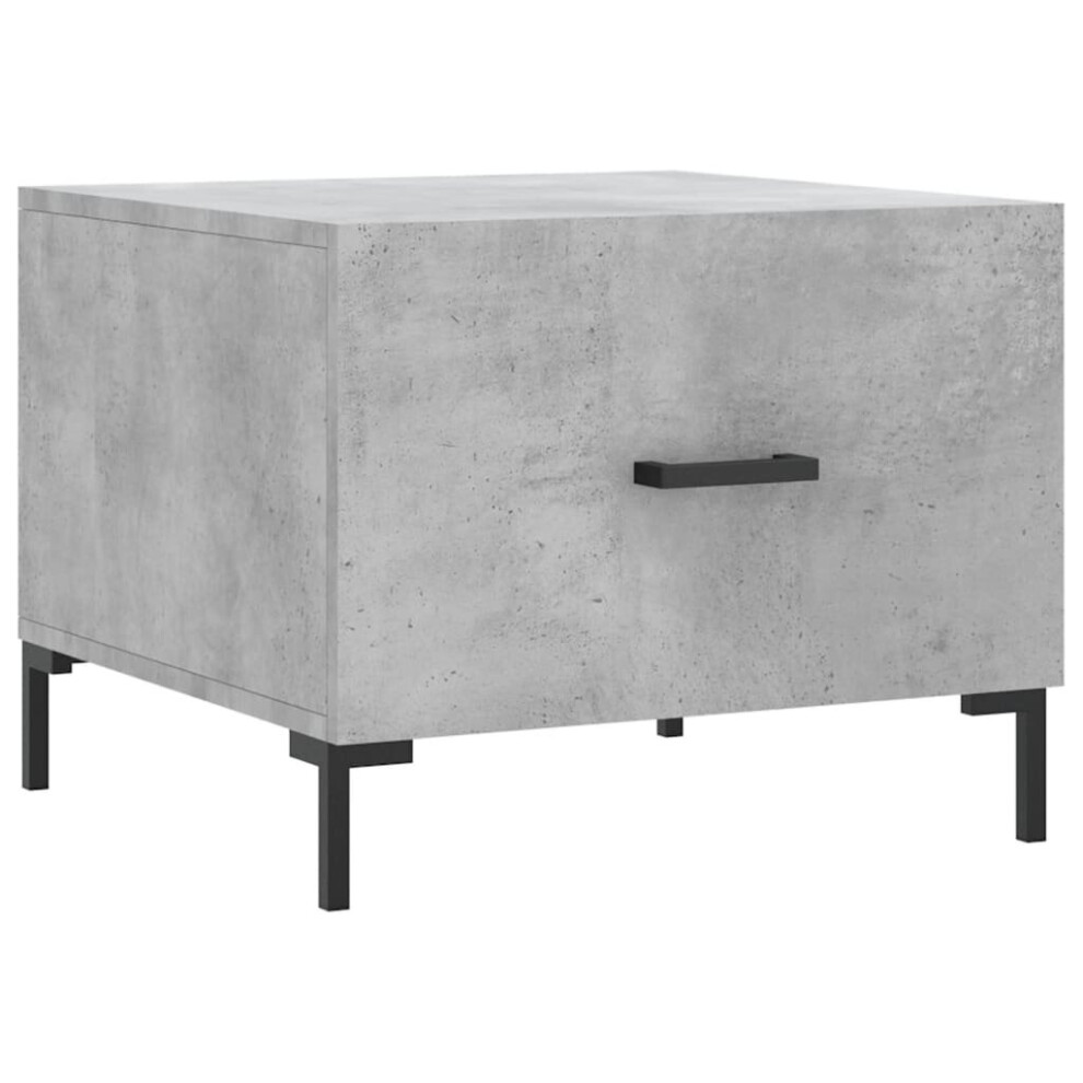 Vidaxl (Concrete Grey) Coffee Table Side Table Sofa Table High Gloss White Engineered Wood