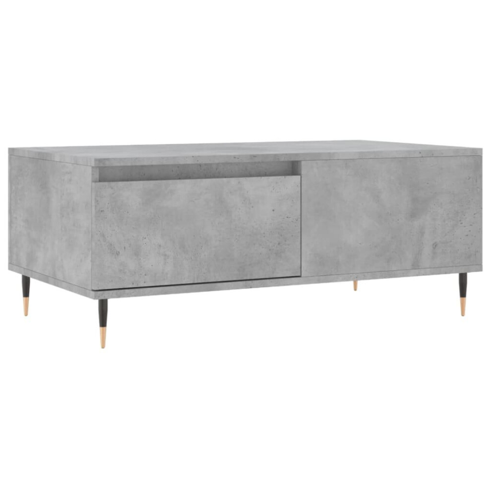 Vidaxl Brown,Grey (Concrete Grey) Coffee Table Side Table Sofa Couch Table Smoked Oak Engineered Wood