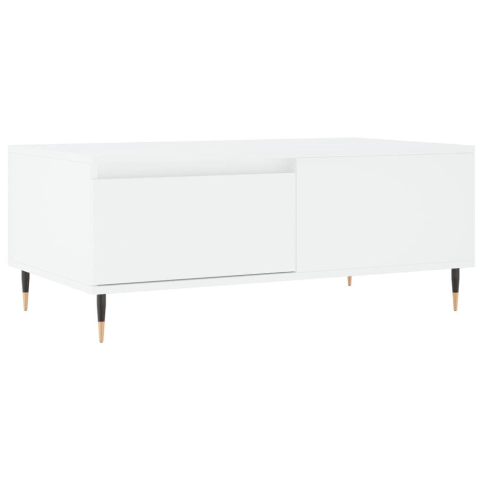 Vidaxl (White) Coffee Table Side Table Sofa Couch Table Smoked Oak Engineered Wood