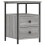 VidaXL (grey sonoma) vidaXL Bedside Cabinet Bedside Table Telephone Table Black Engineered Wood 1