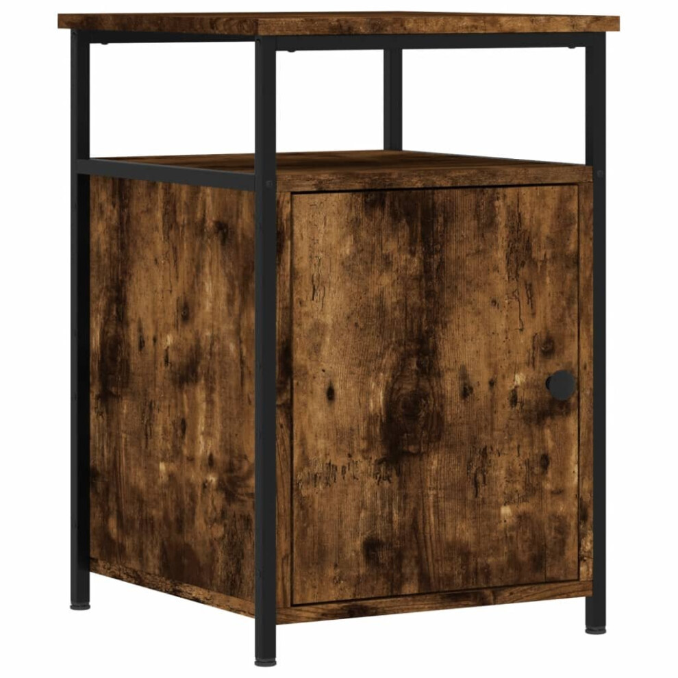 Vidaxl (Smoked Oak) Bedside Cabinet Bedside Table Side Table Smoked Oak Engineered Wood