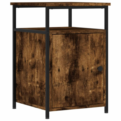 VidaXL (smoked oak) vidaXL Bedside Cabinet Bedside Table Side Table Smoked Oak Engineered Wood 1