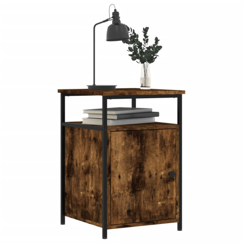 VidaXL (smoked oak) vidaXL Bedside Cabinet Bedside Table Side Table Smoked Oak Engineered Wood 2