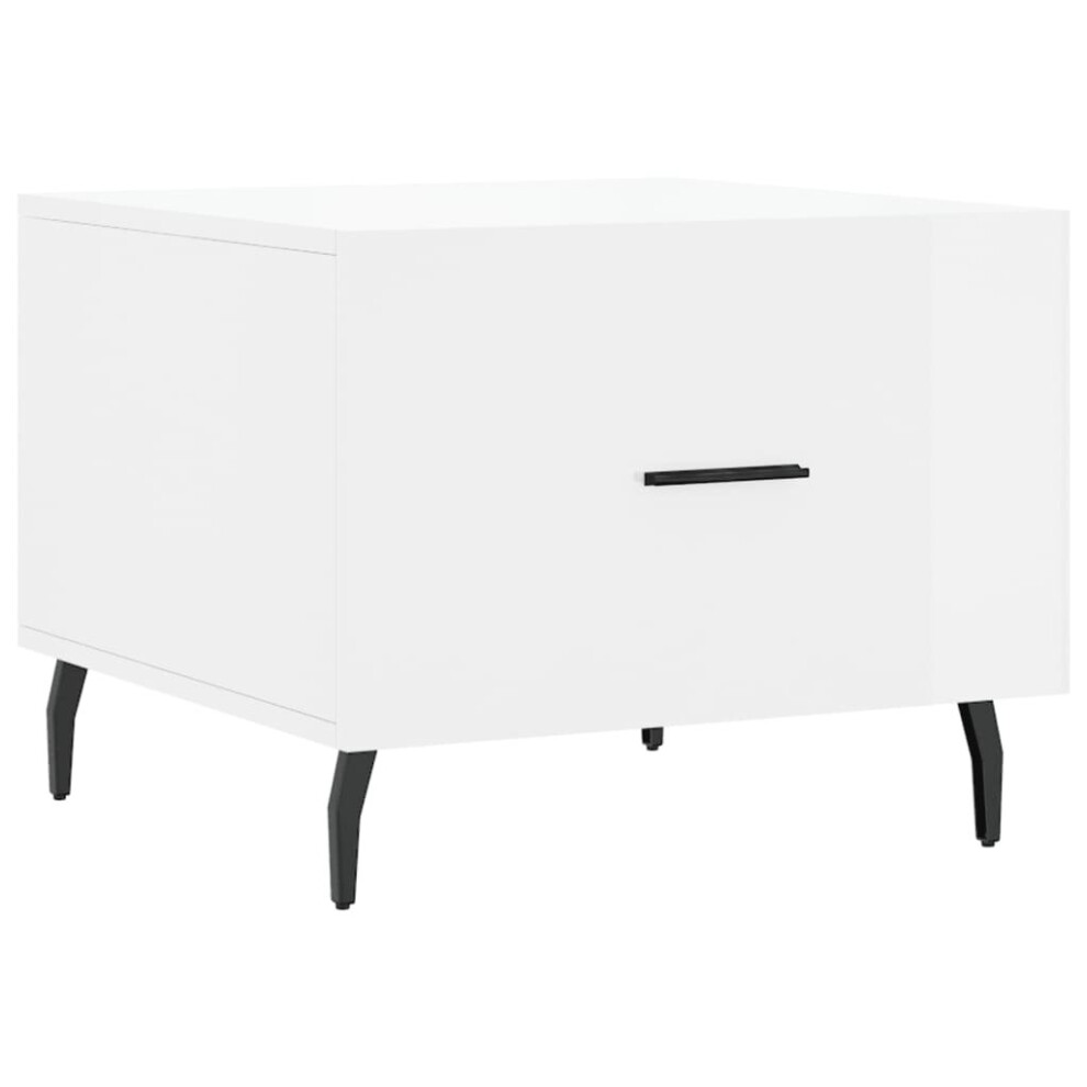Vidaxl (High Gloss White) Coffee Table Side Table Sofa Couch Tea Table Black Engineered Wood