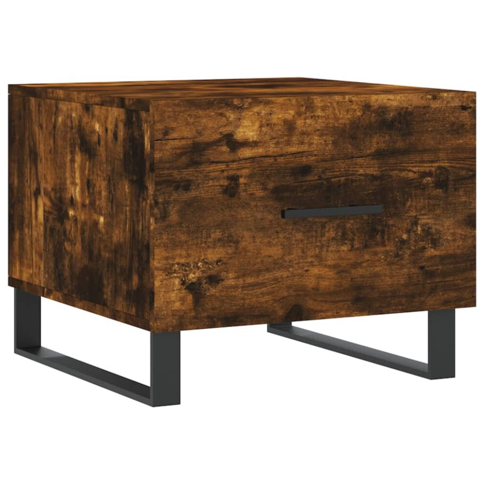 Vidaxl (Smoked Oak) Coffee Table Side Table Sofa Couch Table Concrete Grey Engineered Wood Brown,Grey