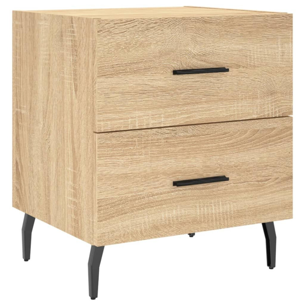 Vidaxl (Sonoma Oak, 1 Pcs) Bedside Cabinets Nightstand Bedside Table 2 Pcs White Engineered Wood