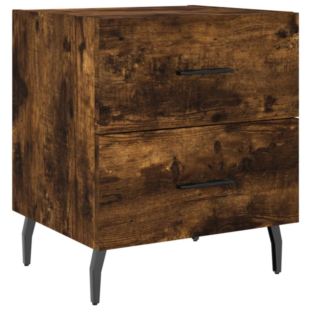 Vidaxl (Smoked Oak, 1 Pcs) Bedside Cabinets Nightstand Bedside Table 2 Pcs White Engineered Wood