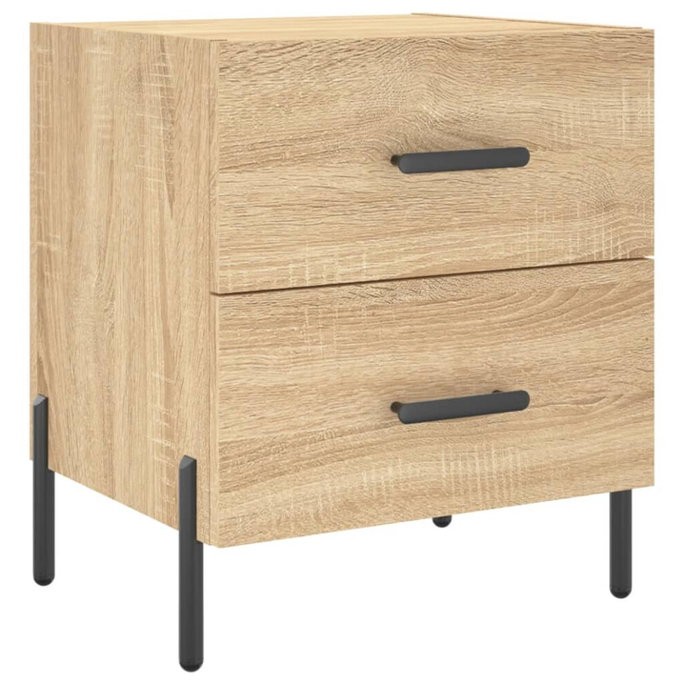 Vidaxl (Sonoma Oak, 1 Pcs) Bedside Cabinets Nightstand Bedside Table 2 Pcs White Engineered Wood
