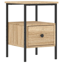 (sonoma oak) vidaXL Bedside Cabinet Bedside Table Side Table Sonoma Oak Engineered Wood