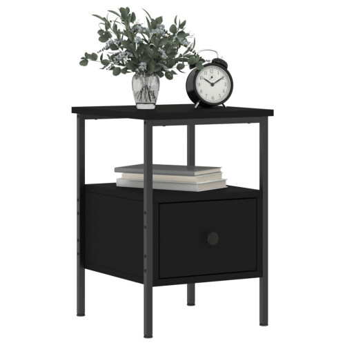 VidaXL (black) vidaXL Bedside Cabinet Bedside Table Side Table Sonoma Oak Engineered Wood 2