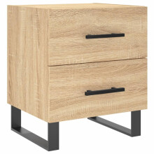 (sonoma oak, 1 pcs) vidaXL Bedside Cabinet Nightstands 2 pcs High Gloss White Engineered Wood