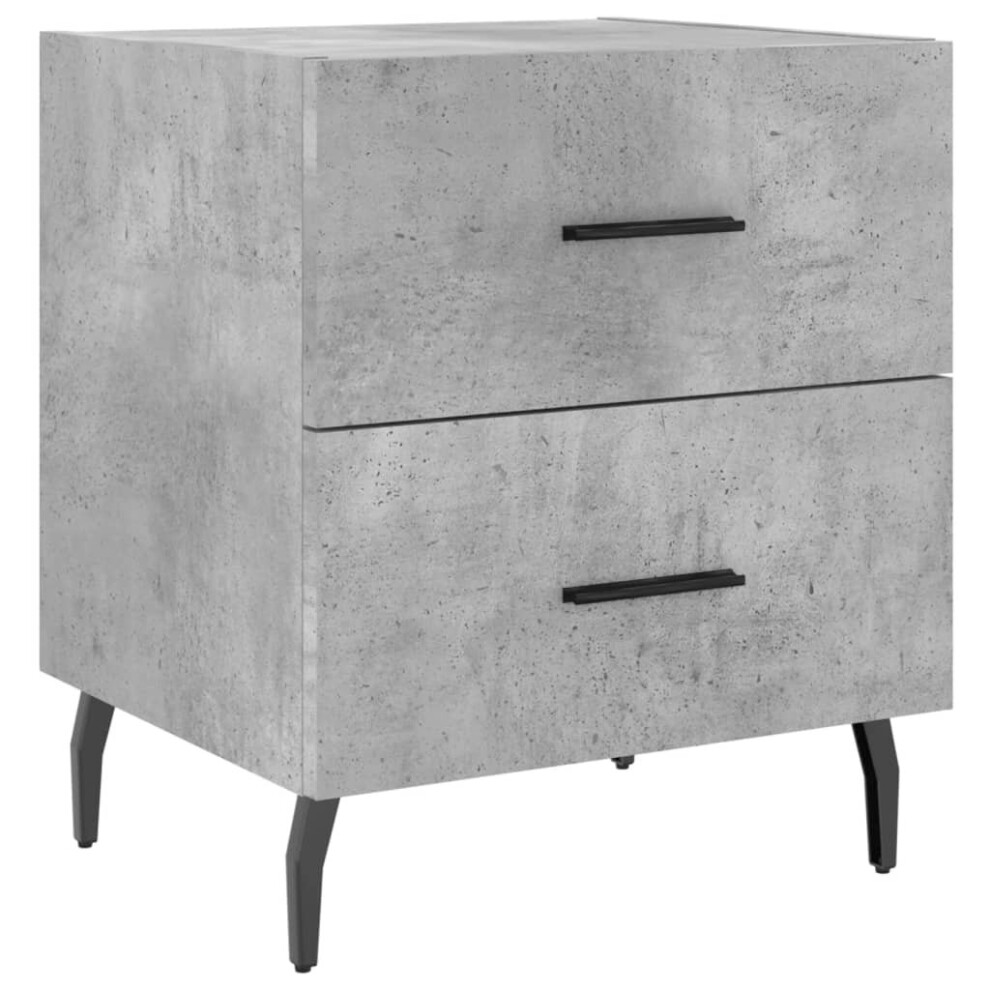 Vidaxl (Concrete Grey, 1 Pcs) Bedside Cabinets Nightstand Bedside Table 2 Pcs White Engineered Wood