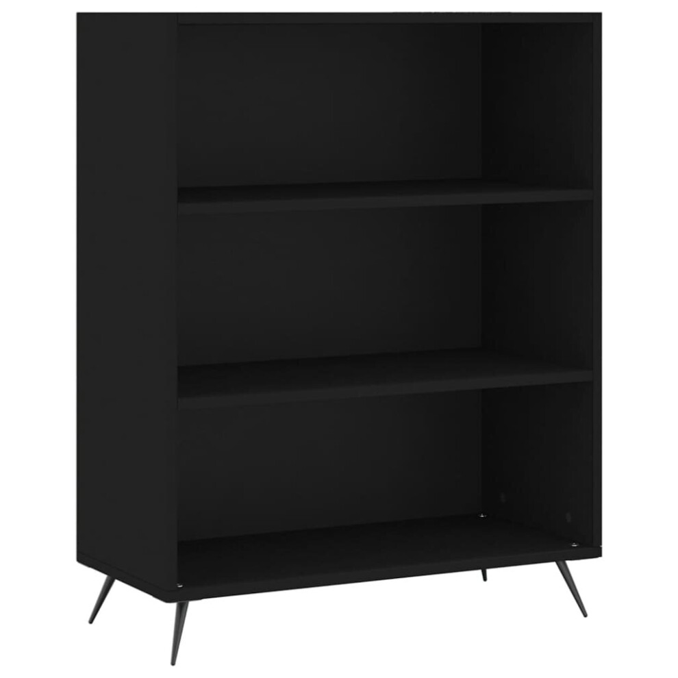 (black) vidaXL Bookcase Display Cabinet Sideboard Bookshelf Brown Oak Engineered Wood