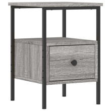 (grey sonoma) vidaXL Bedside Cabinet Bedside Table Side Table Sonoma Oak Engineered Wood