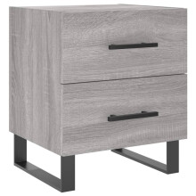 (grey sonoma, 1 pcs) vidaXL Bedside Cabinet Nightstands 2 pcs High Gloss White Engineered Wood
