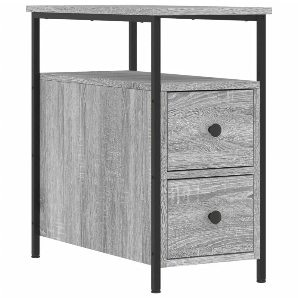 Vidaxl (Grey Sonoma) Bedside Cabinet Bedside Table Side Table Sonoma Oak Engineered Wood