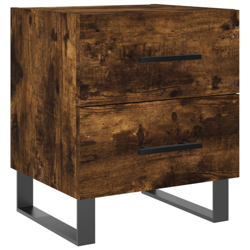 VidaXL Bedside Cabinet Engineered Wood Smoked Oak 40x35x47.5 cm Brown - Image 2