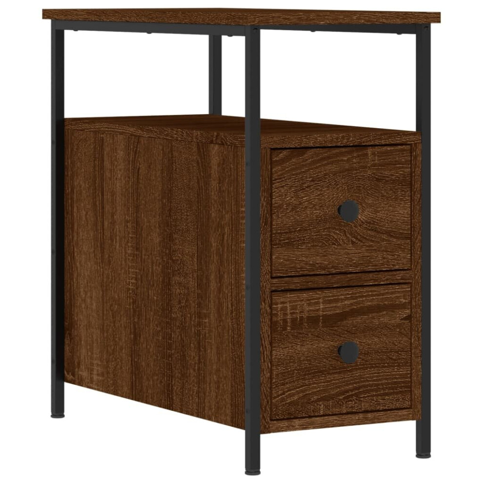 (brown oak) vidaXL Bedside Cabinet Bedside Table Side Table Sonoma Oak Engineered Wood