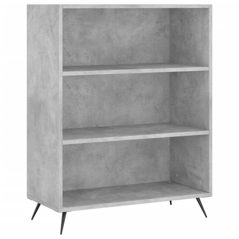 Vidaxl (Concrete Grey) Bookcase Display Cabinet Sideboard Bookshelf Brown Oak Engineered Wood Brown,Grey