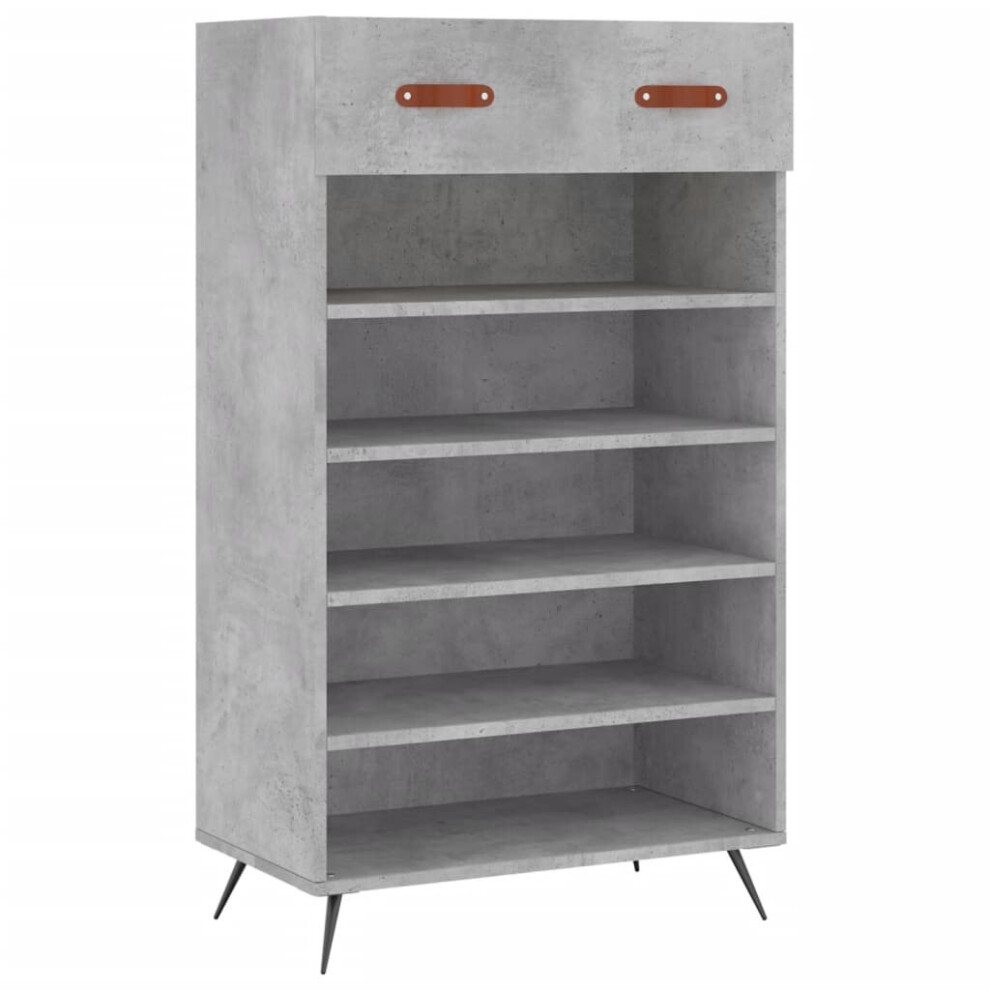 (concrete grey) vidaXL Shoe Cabinet Shoe Cupboard Shoe Storage Rack Smoked Oak Engineered Wood