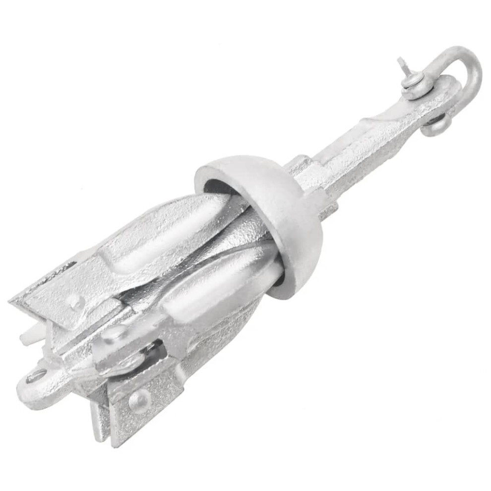 Vidaxl (Without Rope, 0.7 Kg) Folding Anchor Grappling Portable Grapnel Marine Boat Anchor Silver Iron