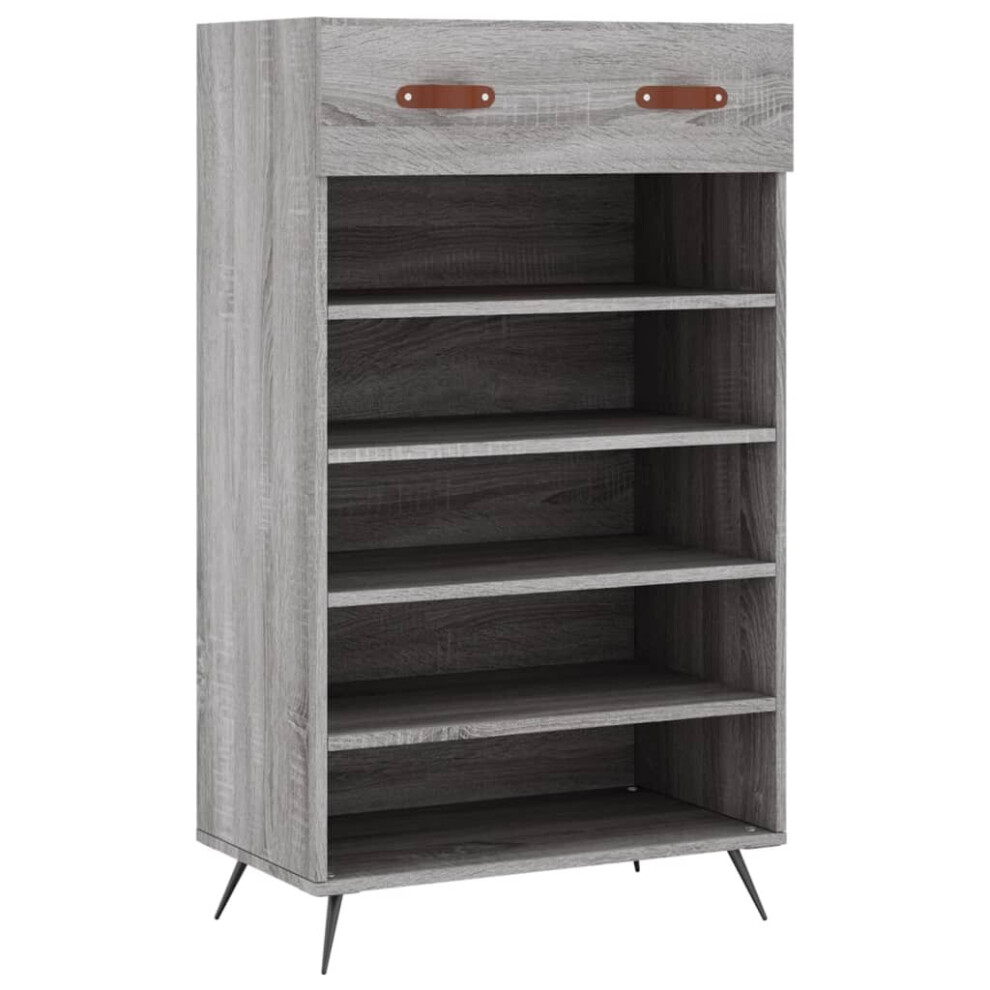 (grey sonoma) vidaXL Shoe Cabinet Shoe Cupboard Shoe Storage Rack Smoked Oak Engineered Wood