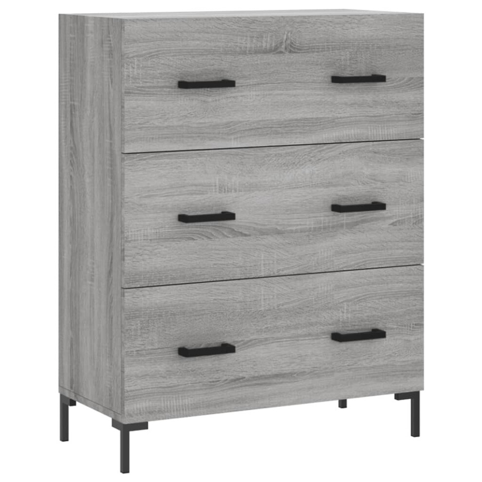 Vidaxl Sideboard Storage Side Cabinet Cupboard Grey Sonoma Engineered Wood