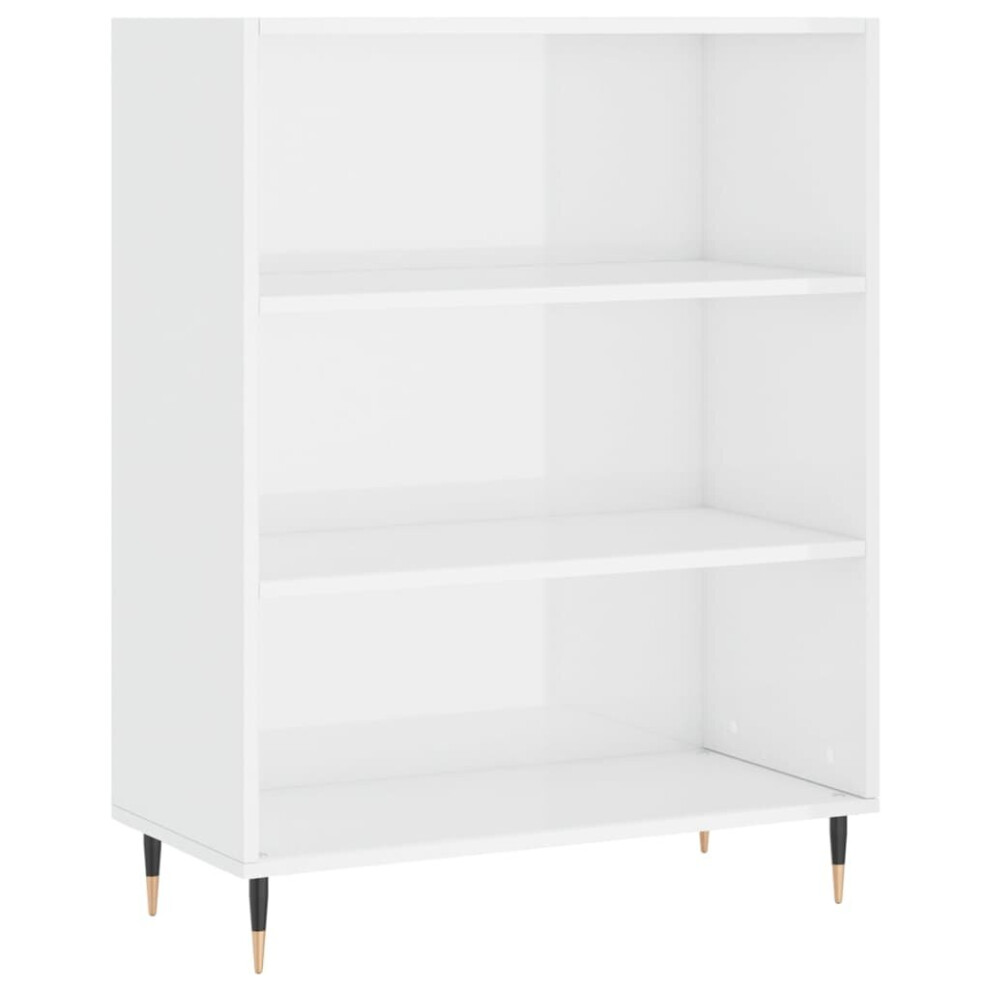 (high Gloss white) vidaXL Bookcase Display Cabinet Storage Unit Bookshelf White Engineered Wood