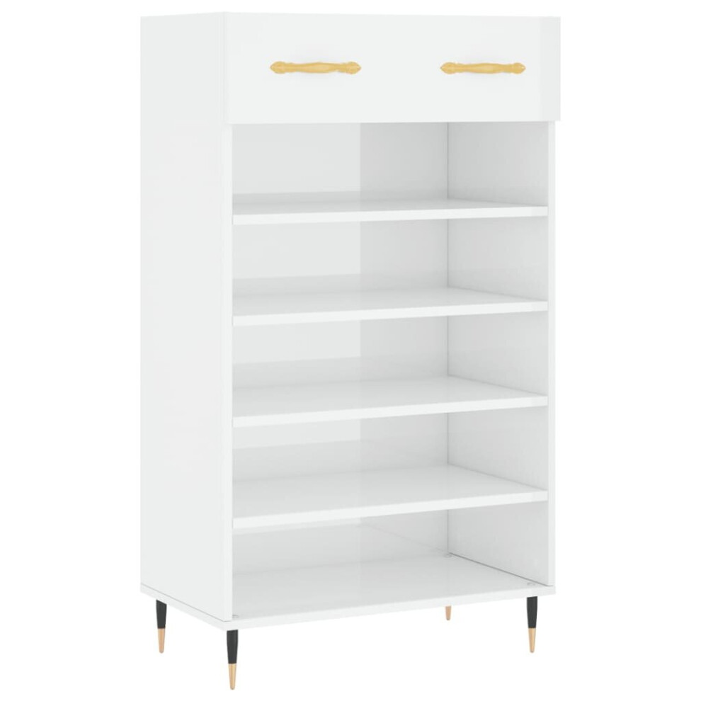 (high gloss white) vidaXL Shoe Cabinet Shoe Cupboard Shoe Storage Grey Sonoma Engineered Wood