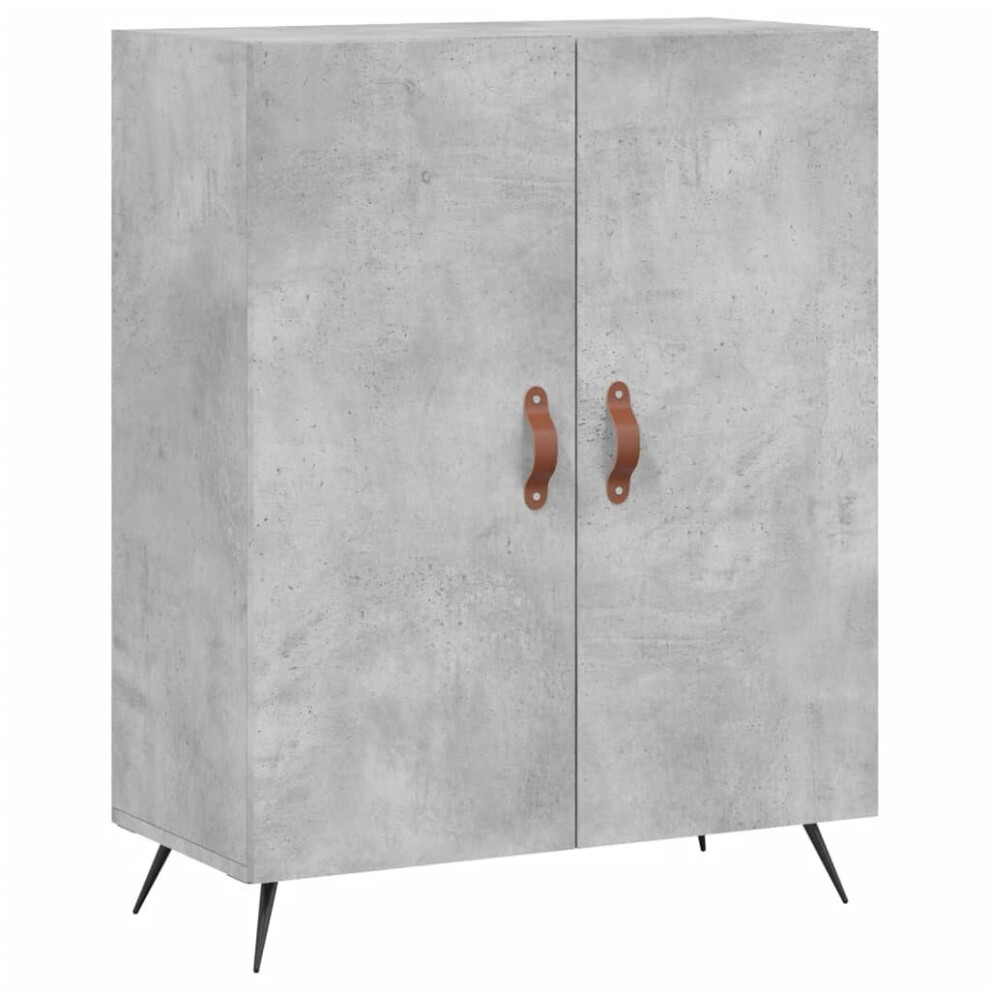 (concrete grey) vidaXL Sideboard Storage Cabinet Cupboard High Gloss White Engineered Wood