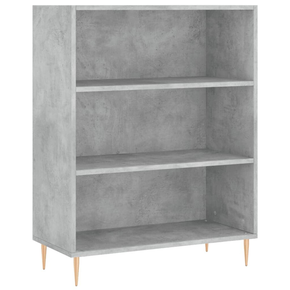 Vidaxl (Concrete ) Bookcase Sideboard Storage Unit Bookshelf Sonoma Oak Engineered Wood Grey