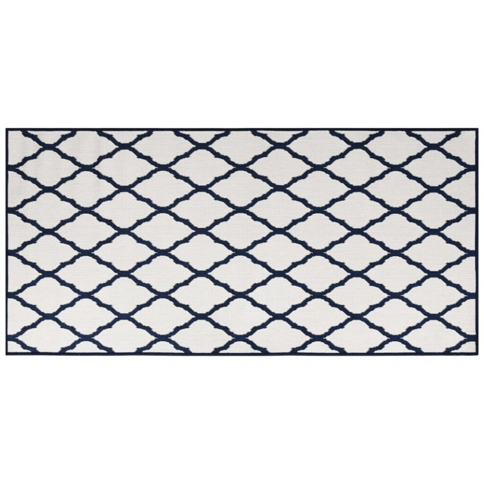 (navy, 100 x 200 cm) vidaXL Outdoor Rug Floor Carpet Door Mat Washable Floor Rug Reversible Design