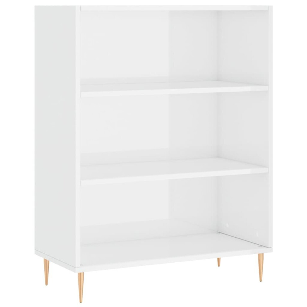 (high gloss white) vidaXL Bookcase Sideboard Storage Unit Bookshelf Sonoma Oak Engineered Wood