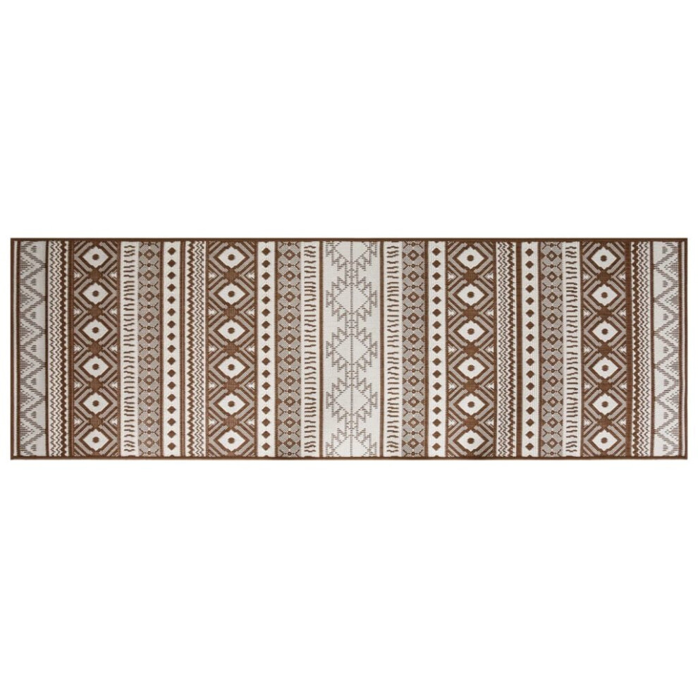 (brown, 80 x 250 cm) vidaXL Outdoor Rug Floor Carpet Door Mat Washable Floor Rug Reversible Design