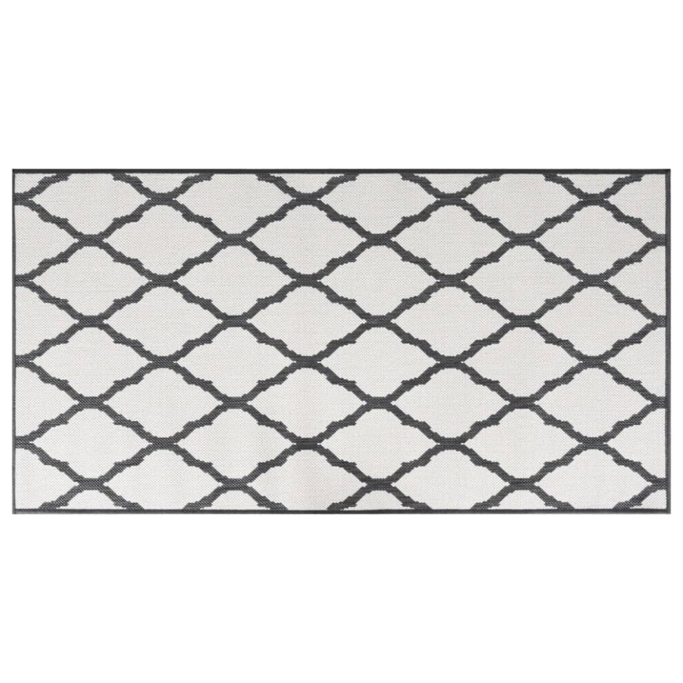 (grey and white, 80 x 150 cm) vidaXL Outdoor Rug Floor Carpet Door Mat Washable Floor Rug Reversible Design