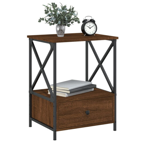 VidaXL (brown oak) vidaXL Bedside Tables Bedside Cabinet Nightstand Side Table Engineered Wood 2