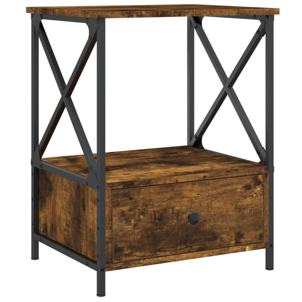 (smoked oak) vidaXL Bedside Tables Bedside Cabinet Nightstand Side Table Engineered Wood