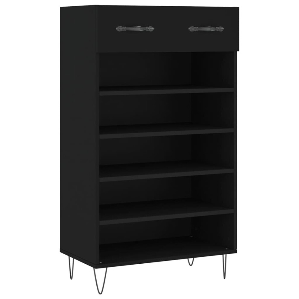 Vidaxl (Black) Shoe Cabinet Shoe Cupboard Shoe Storage Rack Sonoma Oak Engineered Wood