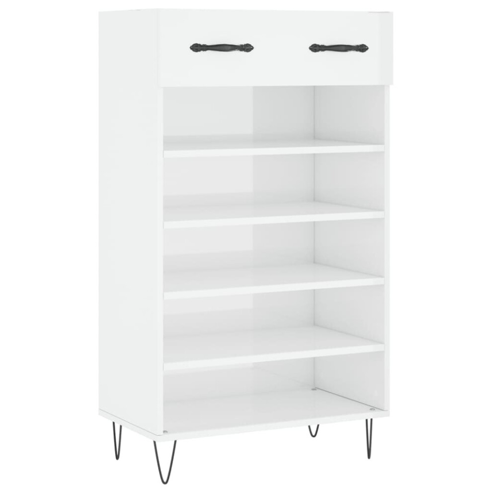 (high gloss white) vidaXL Shoe Cabinet Shoe Cupboard Shoe Storage Rack Sonoma Oak Engineered Wood