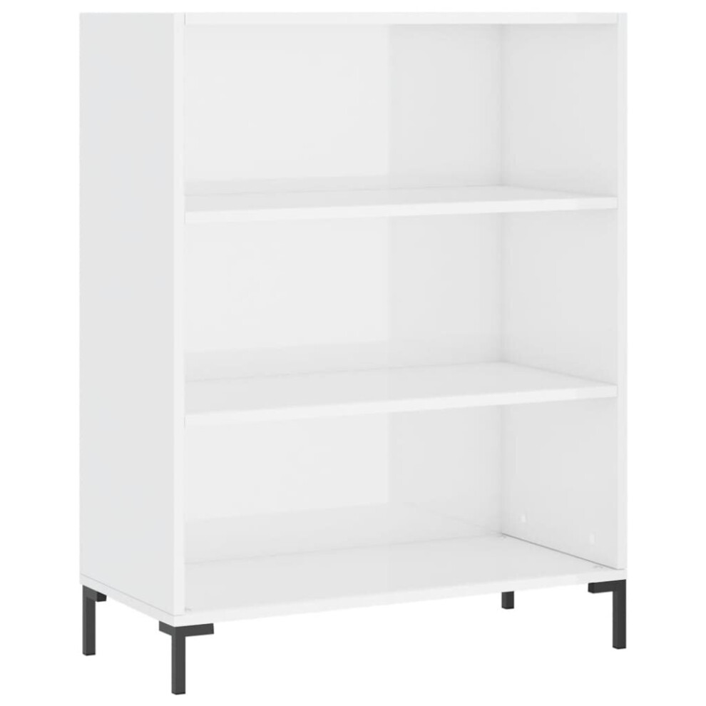 (high Gloss white) vidaXL Bookcase Display Cabinet Sideboard Bookshelf Brown Oak Engineered Wood