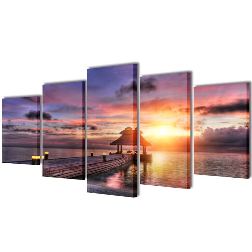 (200 x 100 cm) vidaXL Canvas Wall Print Set Home Artwork 200x100cm/100X50cm Multi Models