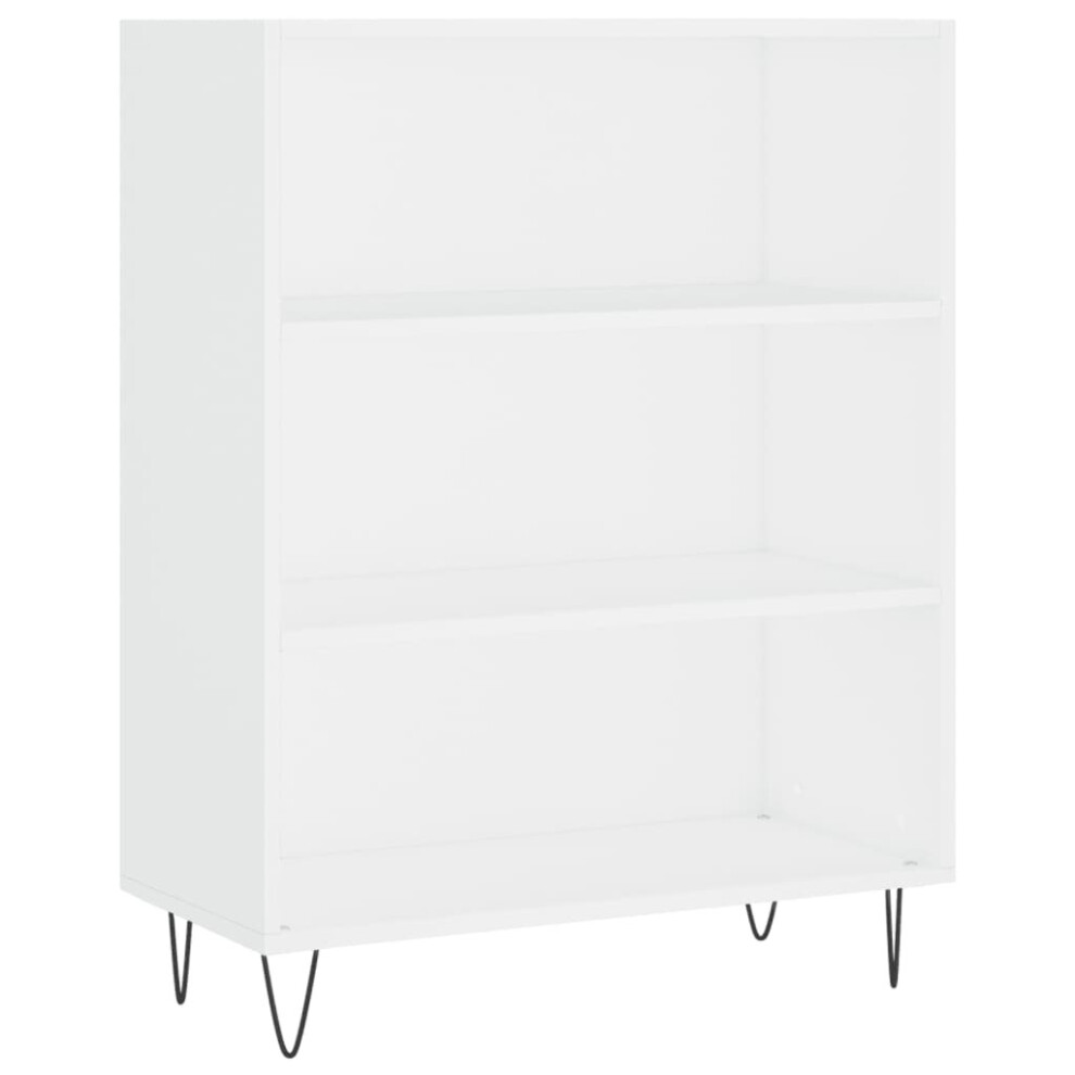 (white) vidaXL Bookcase Storage Unit Sideboard Bookshelf Concrete Grey Engineered Wood