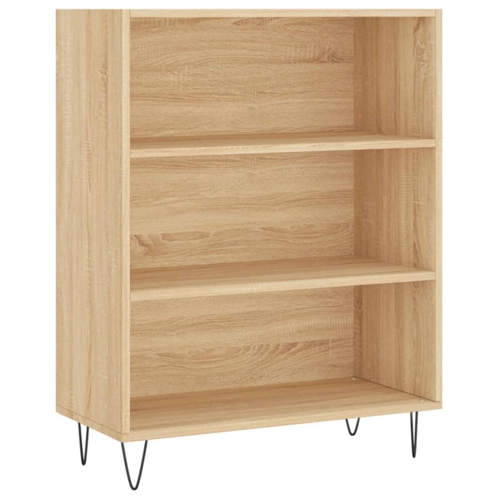 (sonoma oak) vidaXL Bookcase Storage Unit Sideboard Bookshelf Concrete Grey Engineered Wood