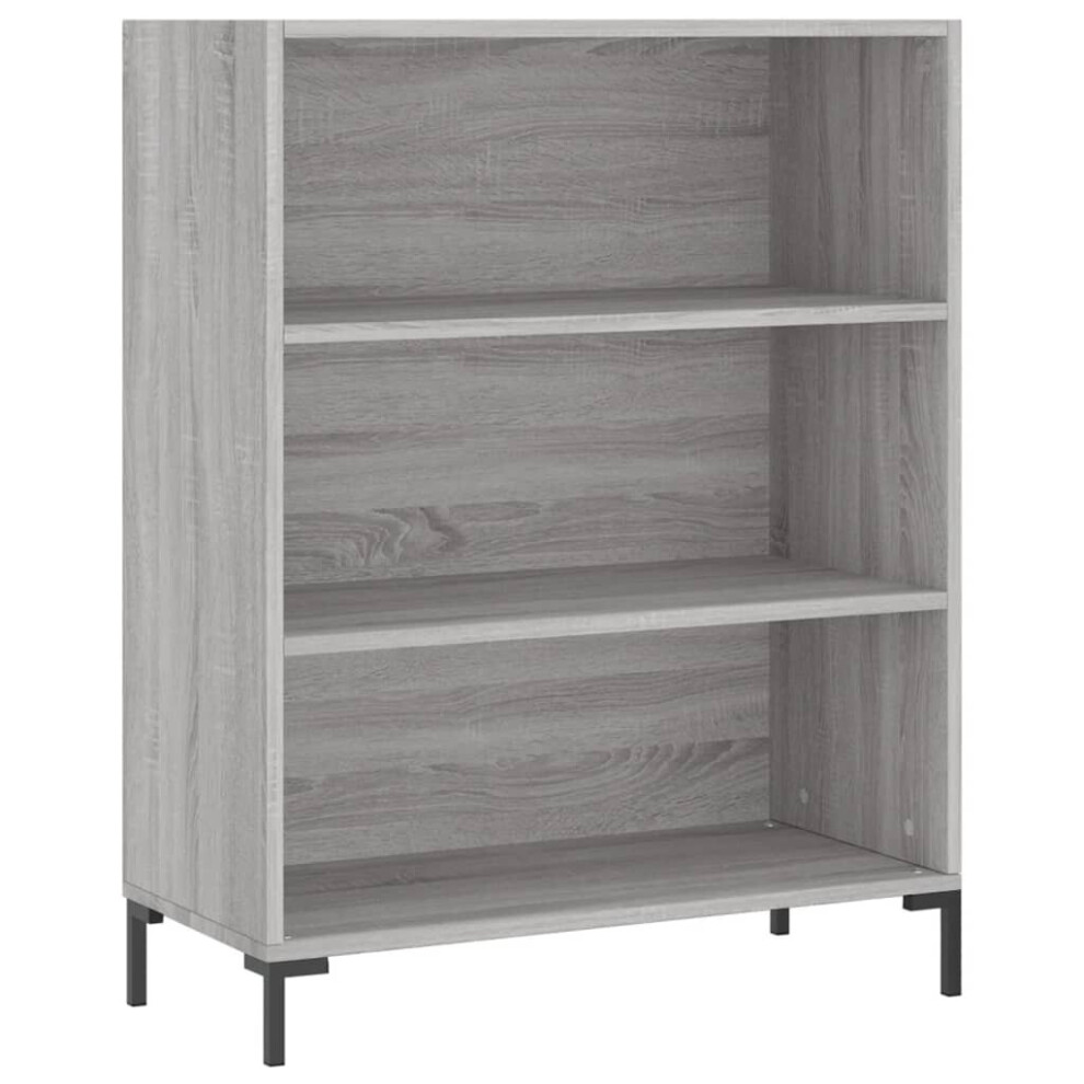Vidaxl (Grey Sonoma) Bookcase Display Cabinet Sideboard Bookshelf Brown Oak Engineered Wood Brown,Grey